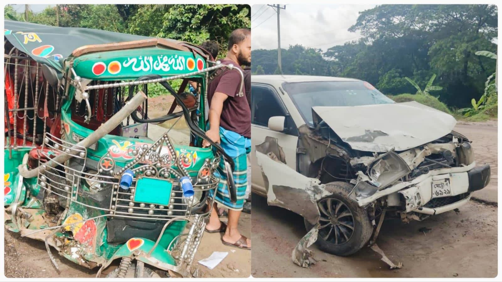 চন্দ্রগঞ্জে সিএনজি-প্রাইভেটকারের মুখোমুখি সংঘর্ষ, আহত ৪; গুরুতর শিক্ষার্থী ঢাকায়